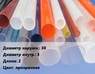 Труба из оргстекла 30х3 L=2 прозрачная